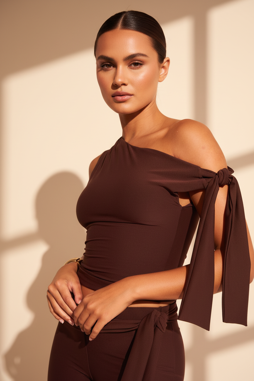 Asymmetric One Shoulder Top – IVORY NOVA