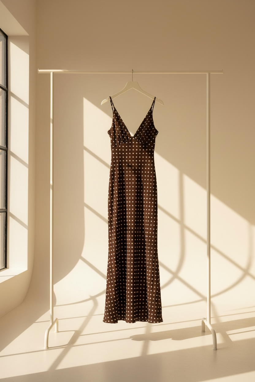 Tie Back Polka Dot Maxi Dress