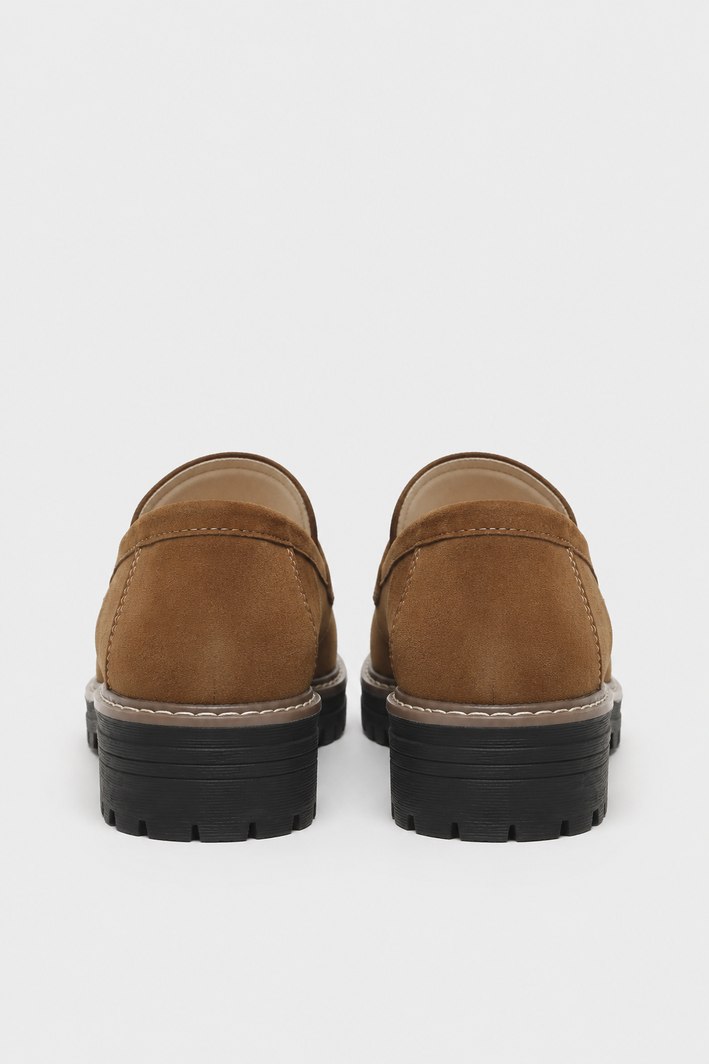 Chunky Suede Penny Platform Loafers