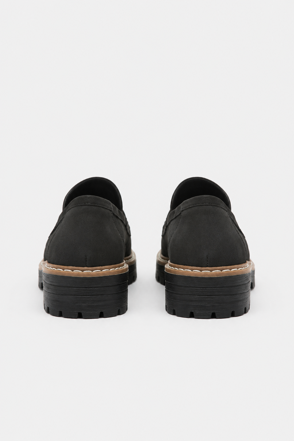 Chunky Suede Penny Platform Loafers