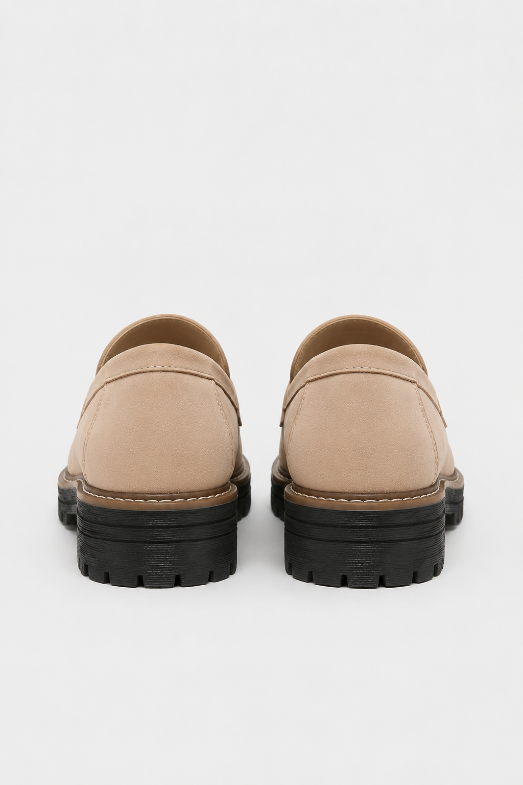 Chunky Suede Penny Platform Loafers