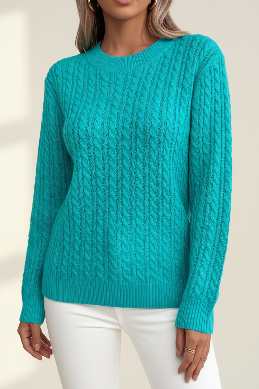 Cable Knit Crew Neck Sweater
