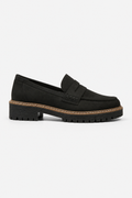 Chunky Suede Penny Platform Loafers