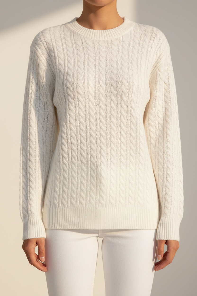 Cable Knit Crew Neck Sweater