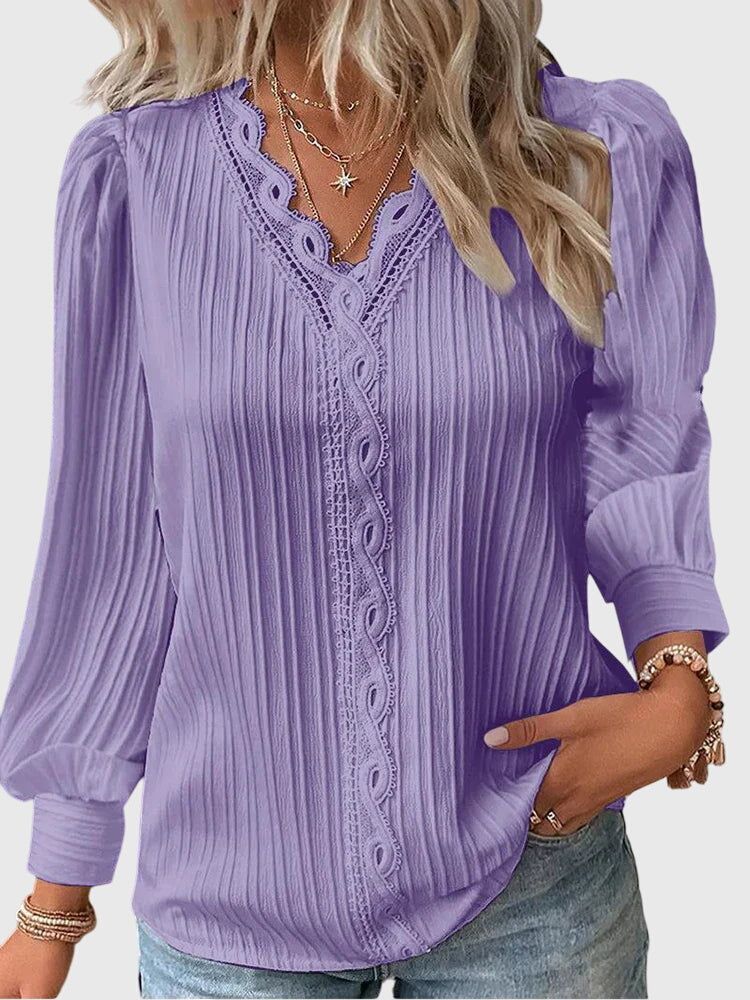 Elegant Long Sleeve Pullover Blouse