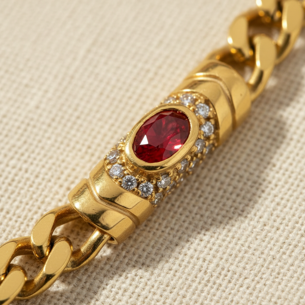 Stone Bracelet Gold Plated
