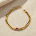 Stone Bracelet Gold Plated