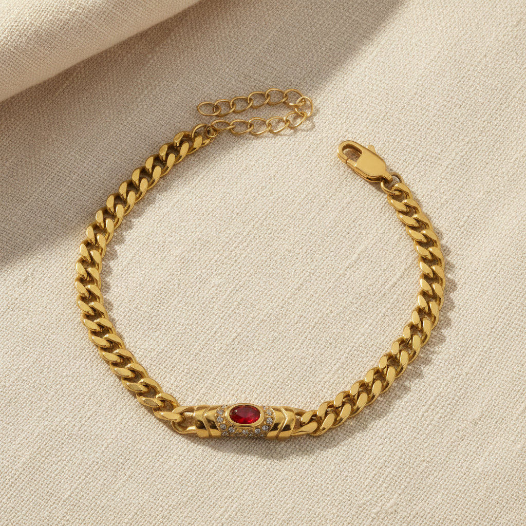 Stone Bracelet Gold Plated