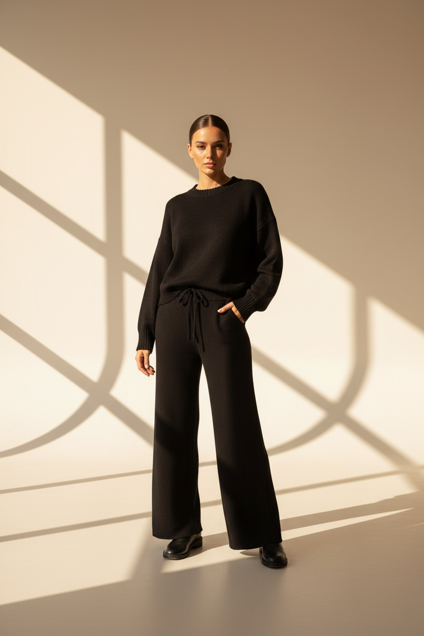 Knit Sweater Wide Leg Co-Ord Set