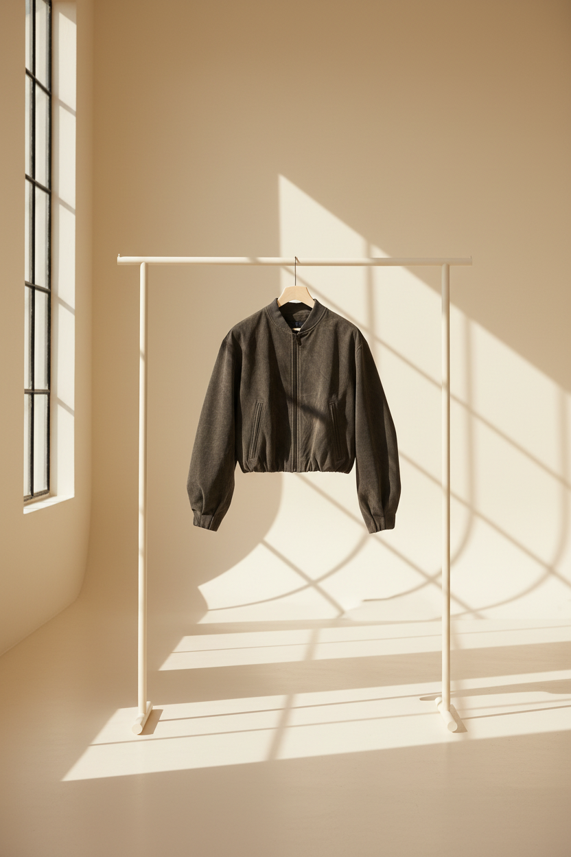 Faux Suede Bomber Jacket