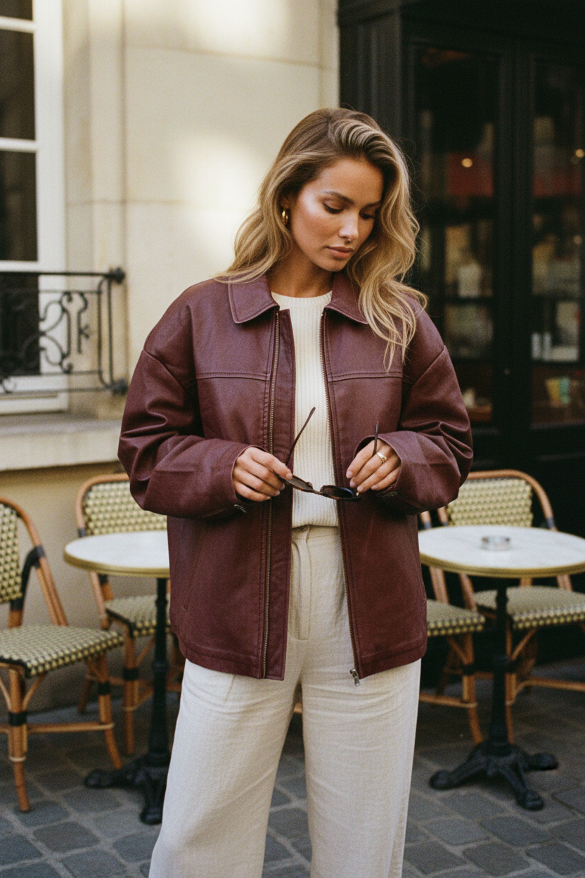 Oversized Faux Leather Jacket