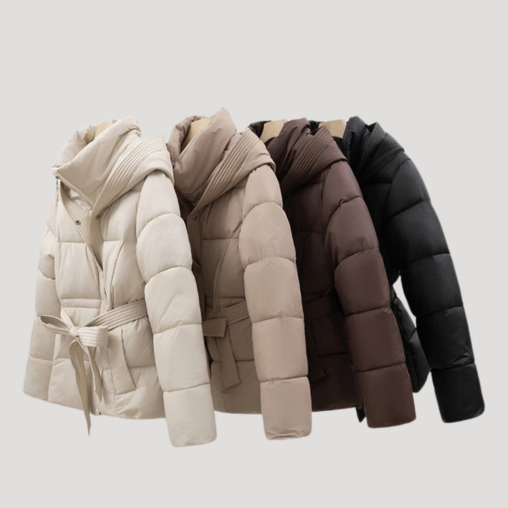 Belted Hooded Puffer Jacket