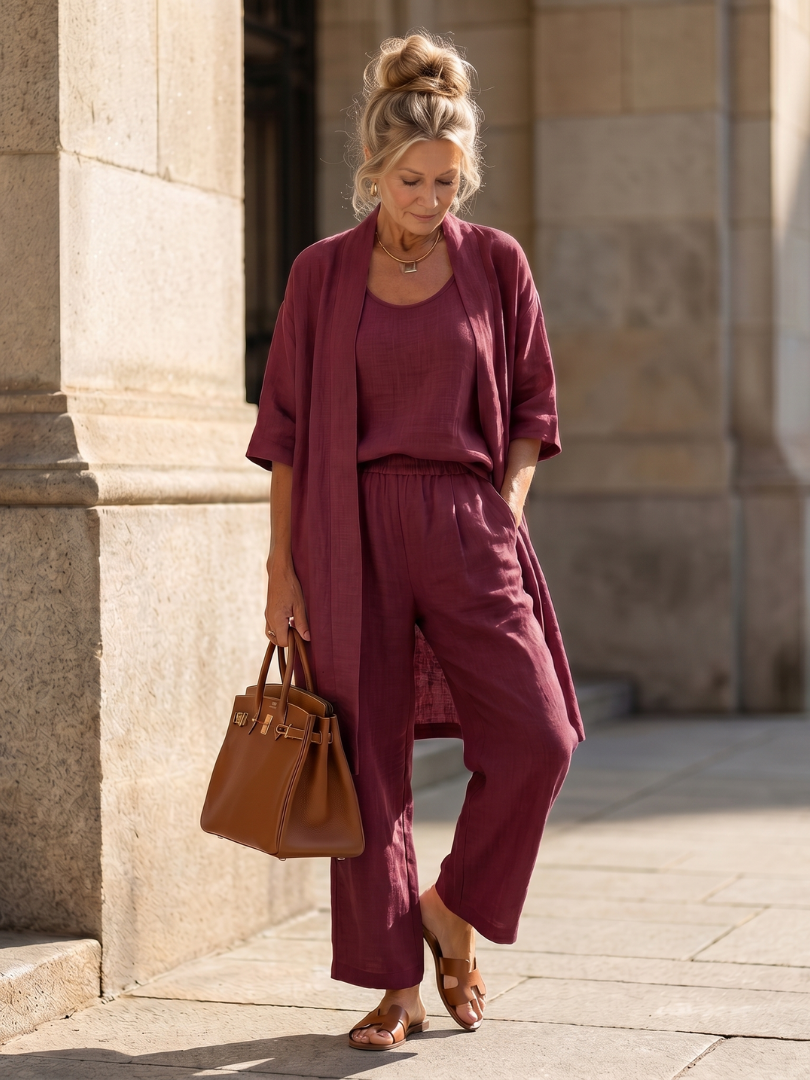 Three Piece Wide Leg Co-Ord Set