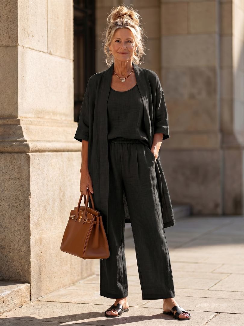 Three Piece Wide Leg Co-Ord Set