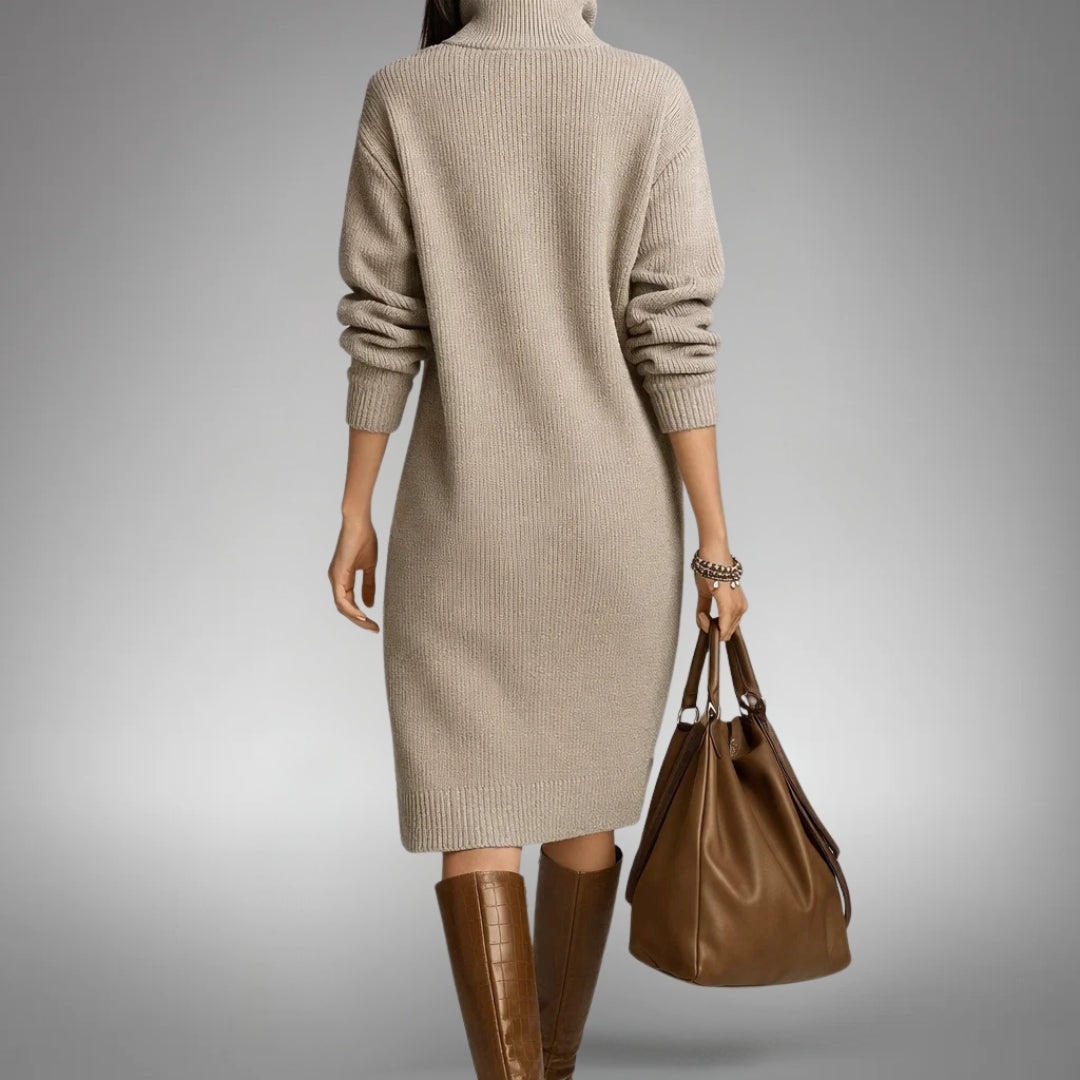 Sophisticated High Neck Midi Dress
