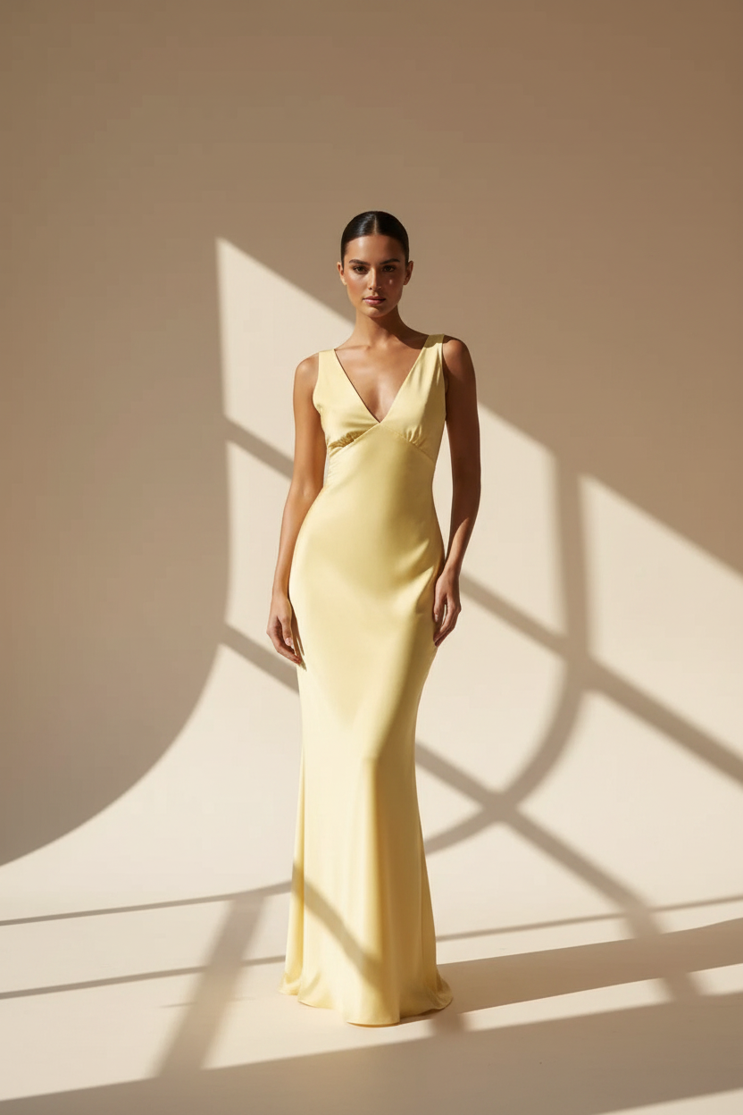 Backless V-Neck Maxi Dress