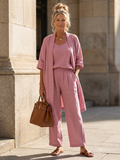 Three Piece Wide Leg Co-Ord Set