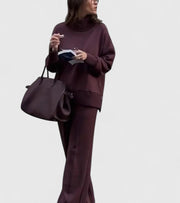 High Neck Knit Wide Leg Set