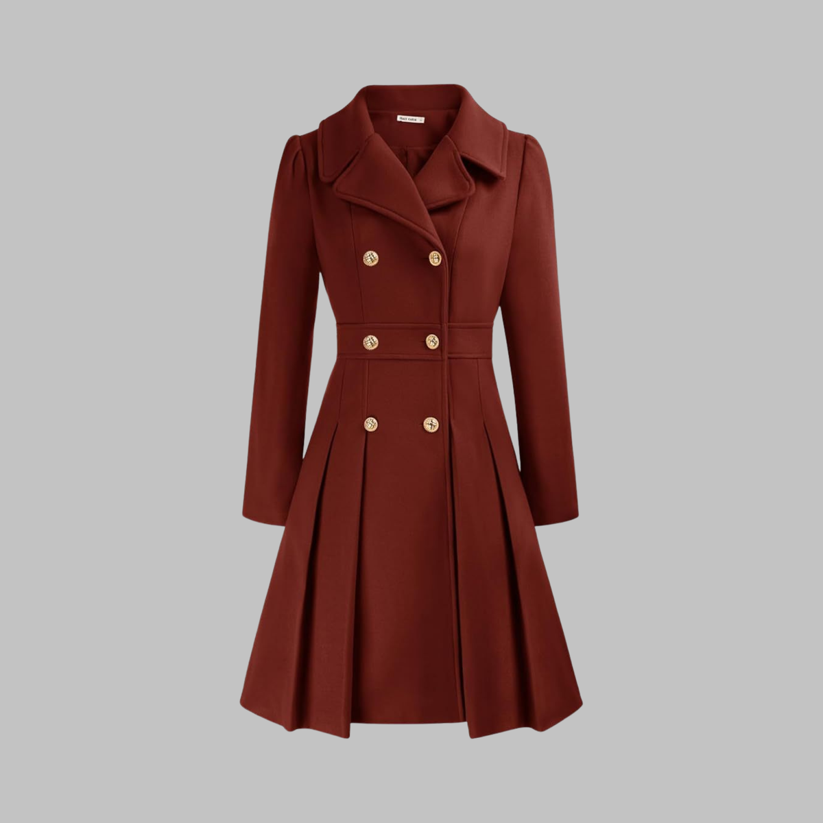 Classy Double Button Long Sleeve Coat