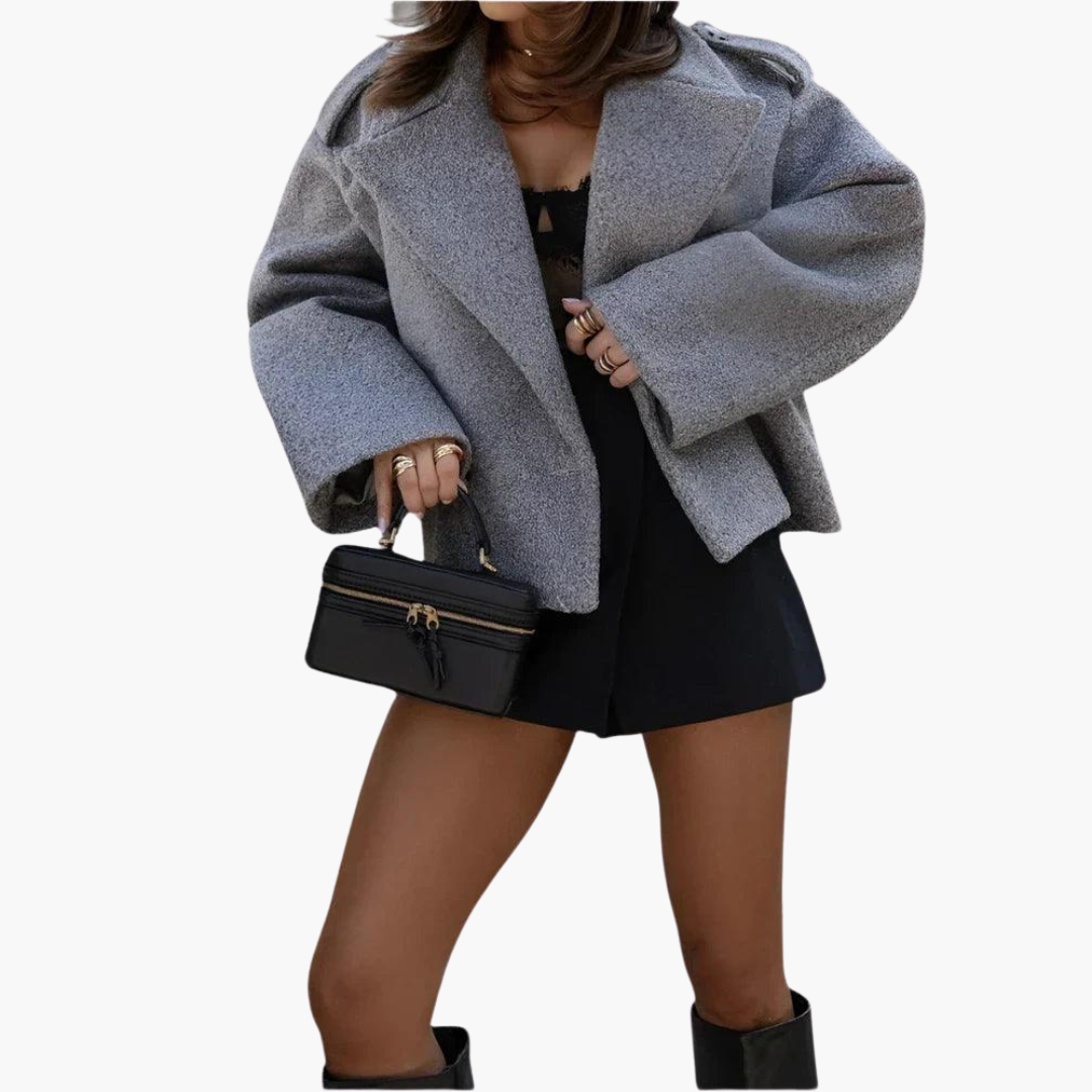 Cropped Woven Leather Jacket