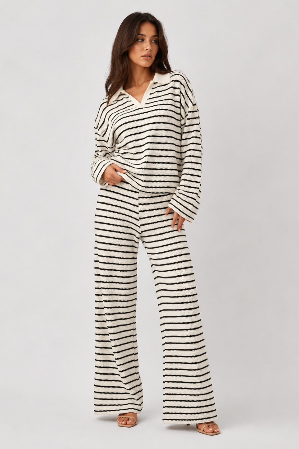 Striped Knit Two Piece Co-Ord Set