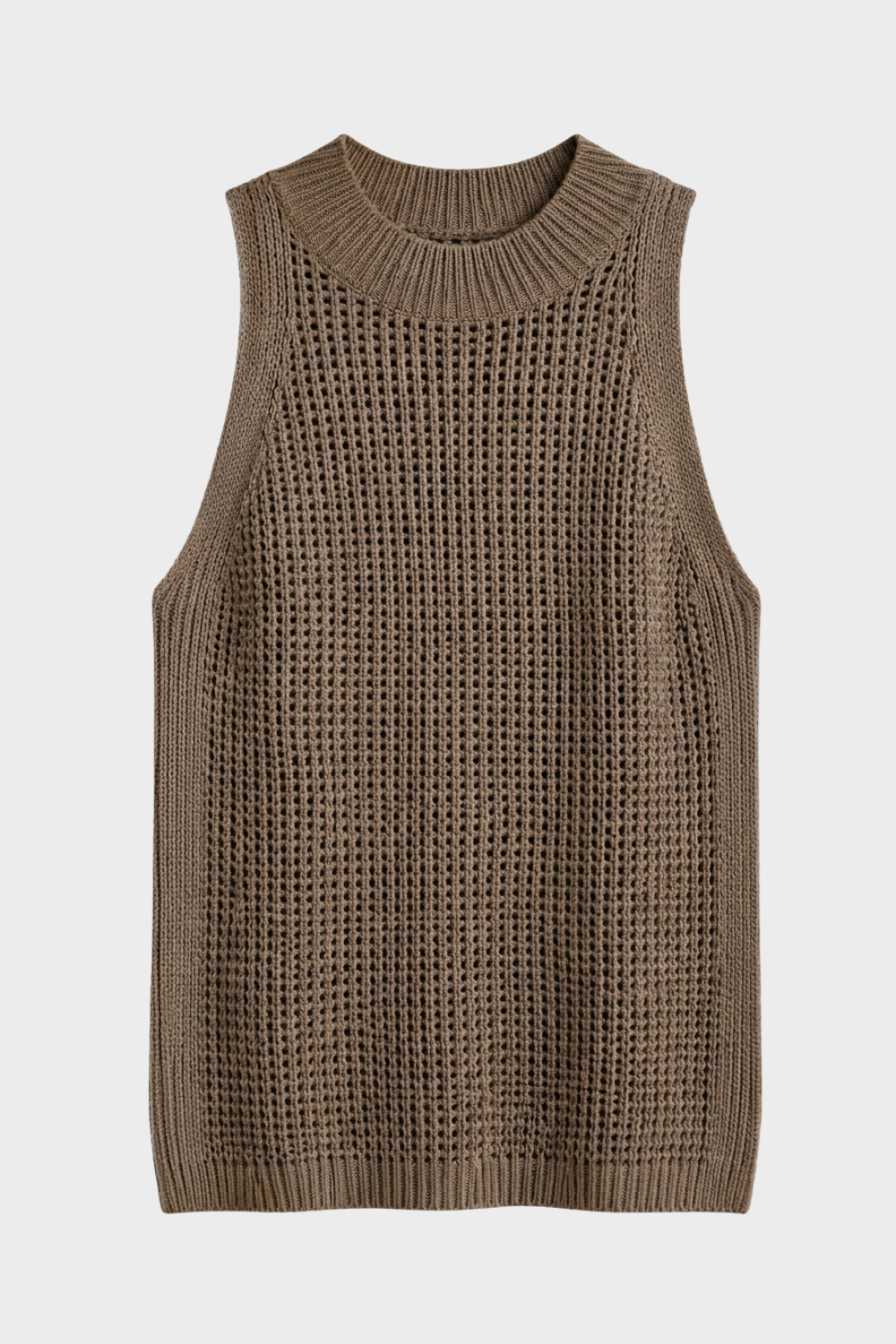 Chunky Knit Sleeveless Crew Jumper