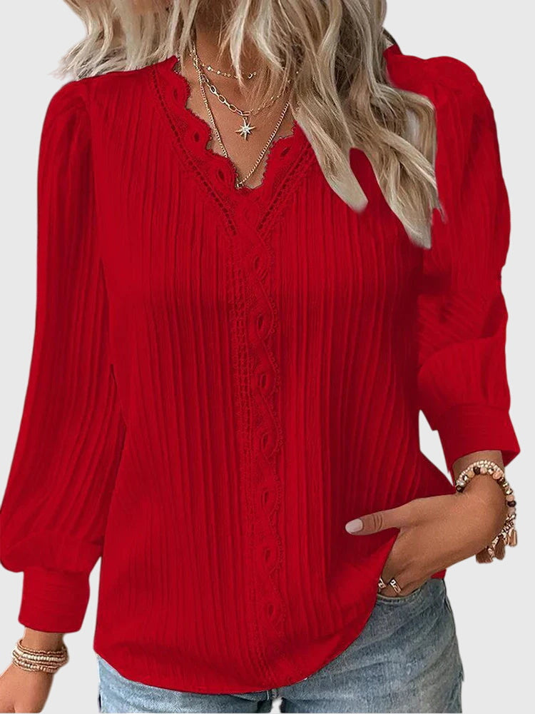 Elegant Long Sleeve Pullover Blouse