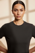Brown Linen Blend T-Shirt