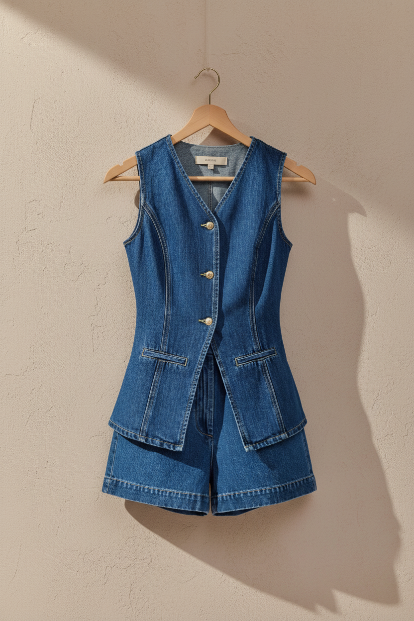 Sleeveless Denim Co-Ord Set