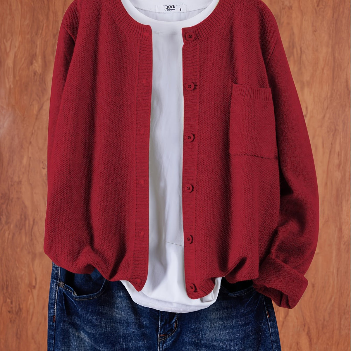 Classic Relaxed Button Front Cardigan