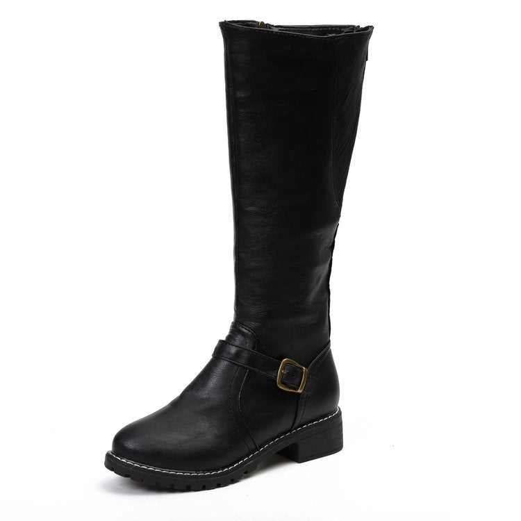 Knee High Faux Leather Riding Boots