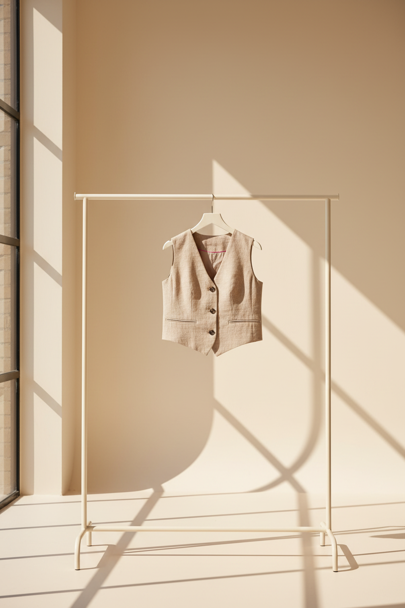 Tailored Linen Blend Waistcoat