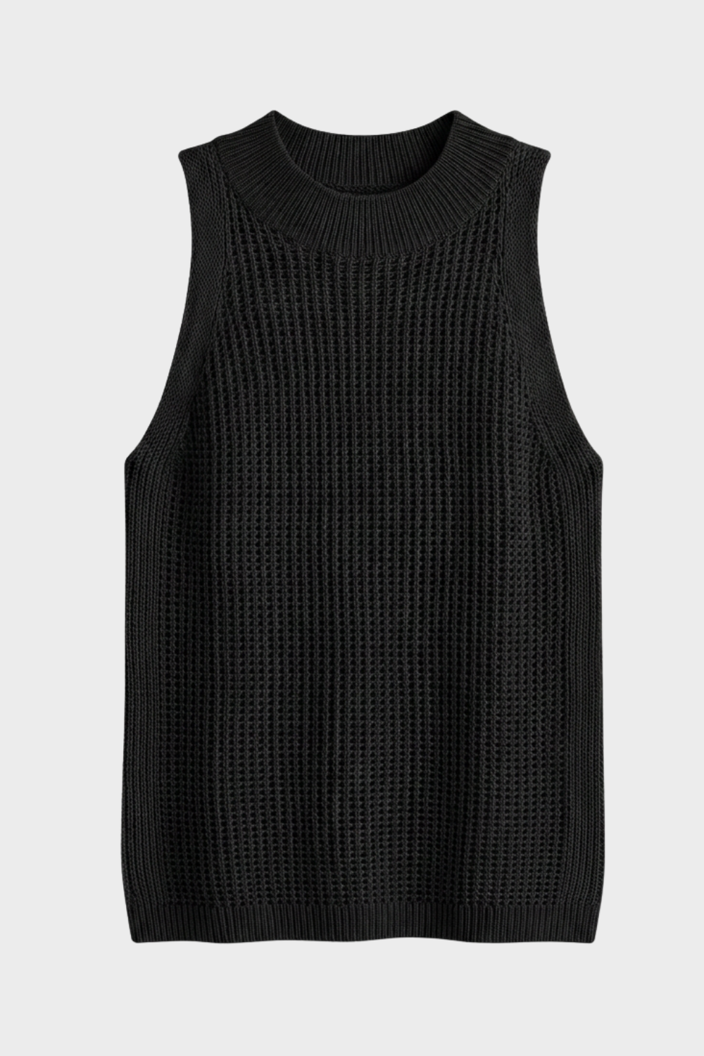 Chunky Knit Sleeveless Crew Jumper