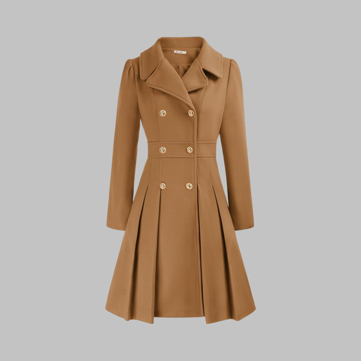 Classy Double Button Long Sleeve Coat