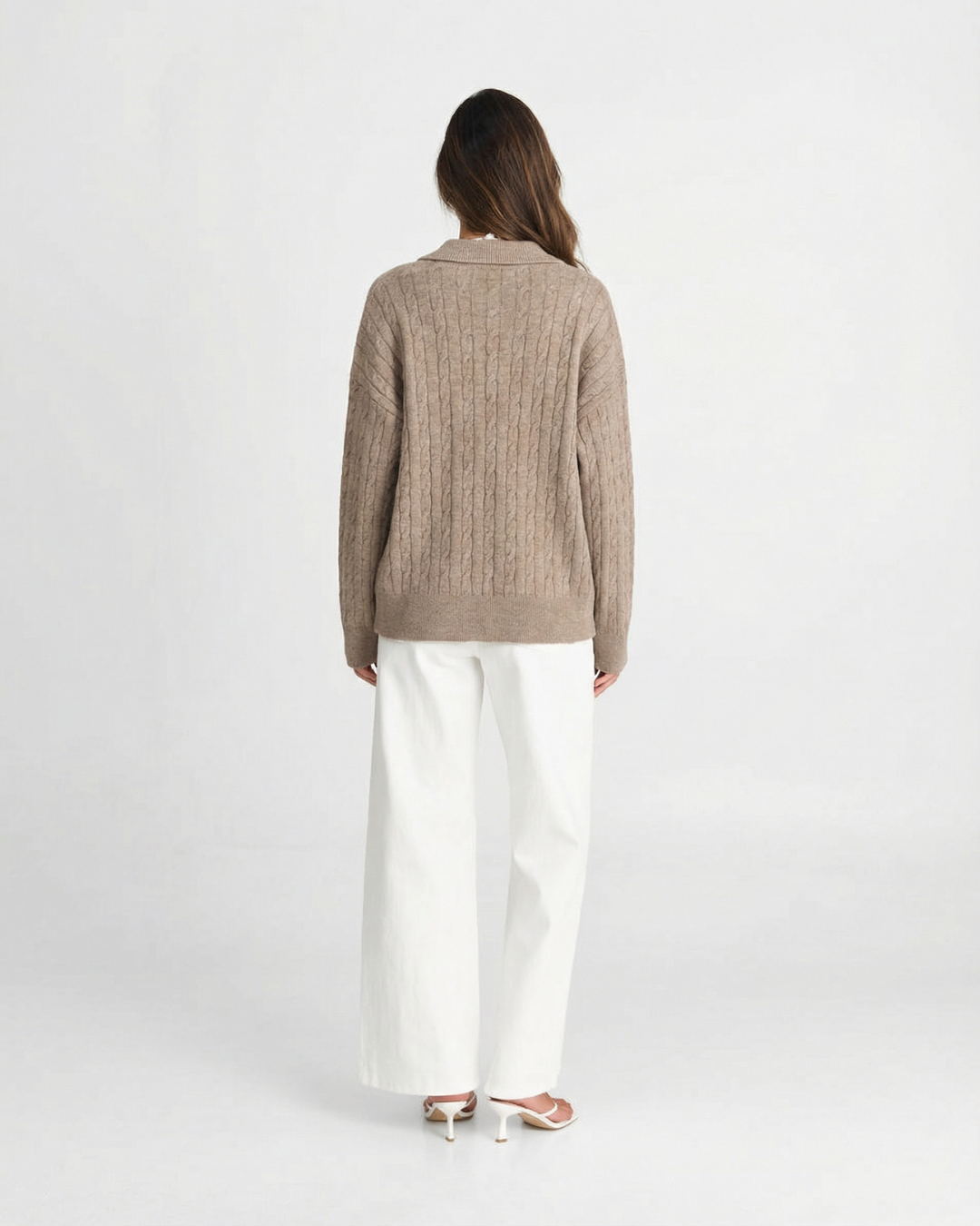 Cable Knit V-Neck Sweater