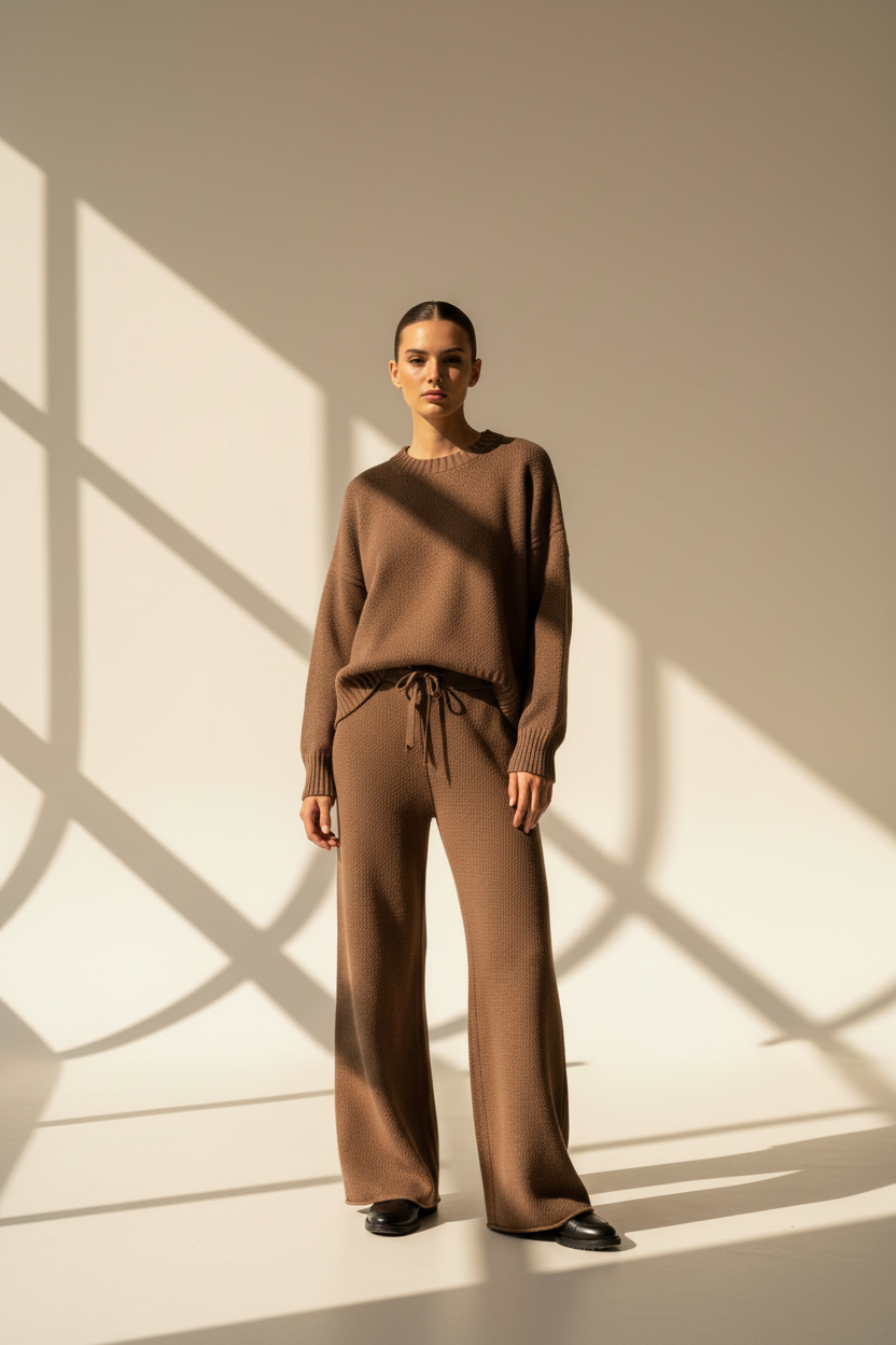 Knit Sweater Wide Leg Co-Ord Set