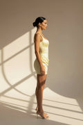 Satin Draped Mini Dress