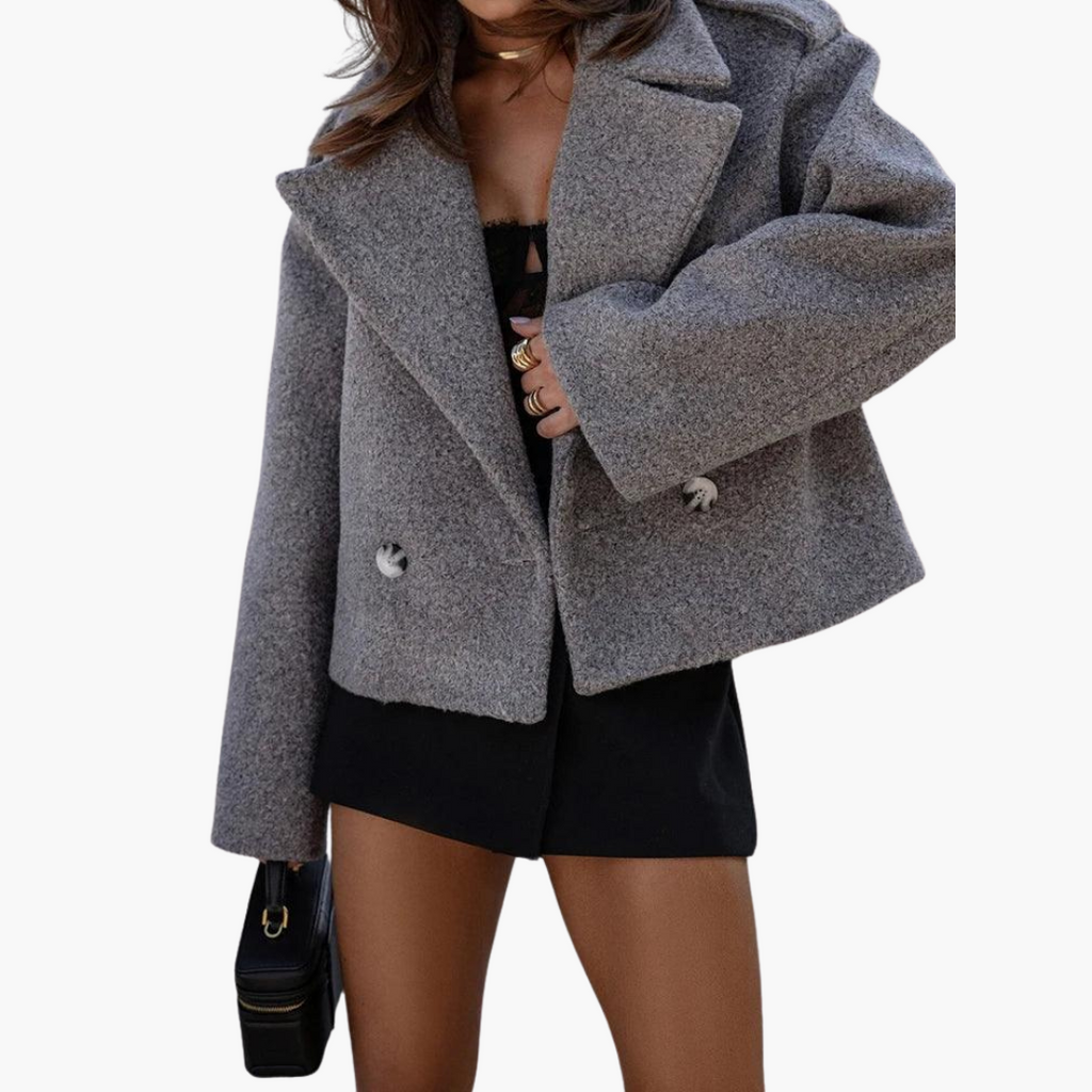 Cropped Woven Leather Jacket