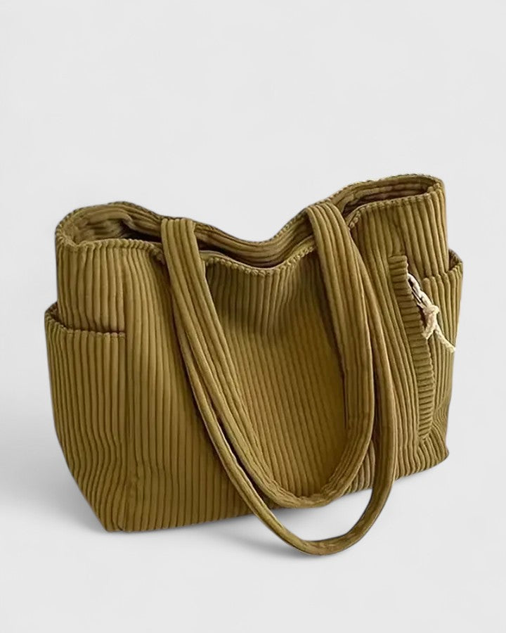 Ribbed Cord Detail Tote Bag