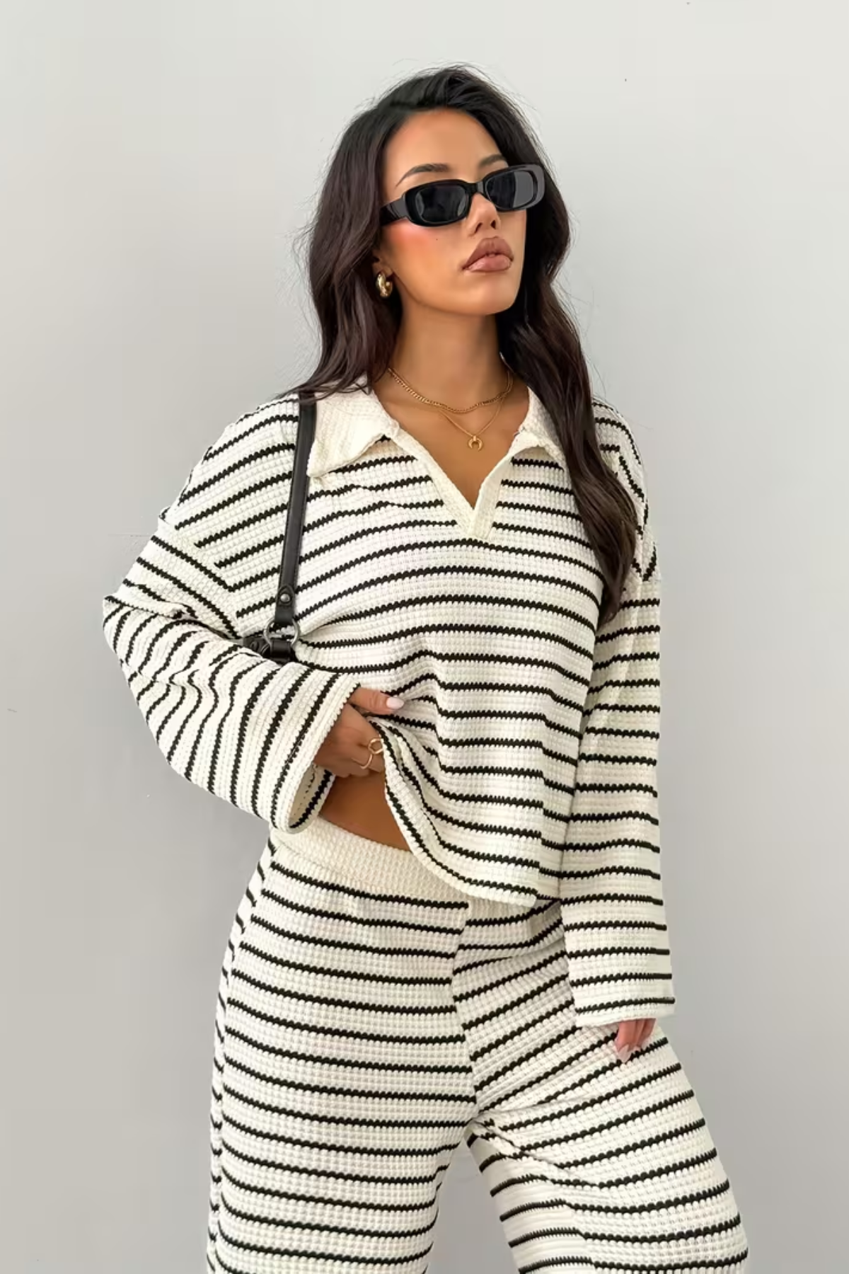 Striped Knit Two Piece Co-Ord Set
