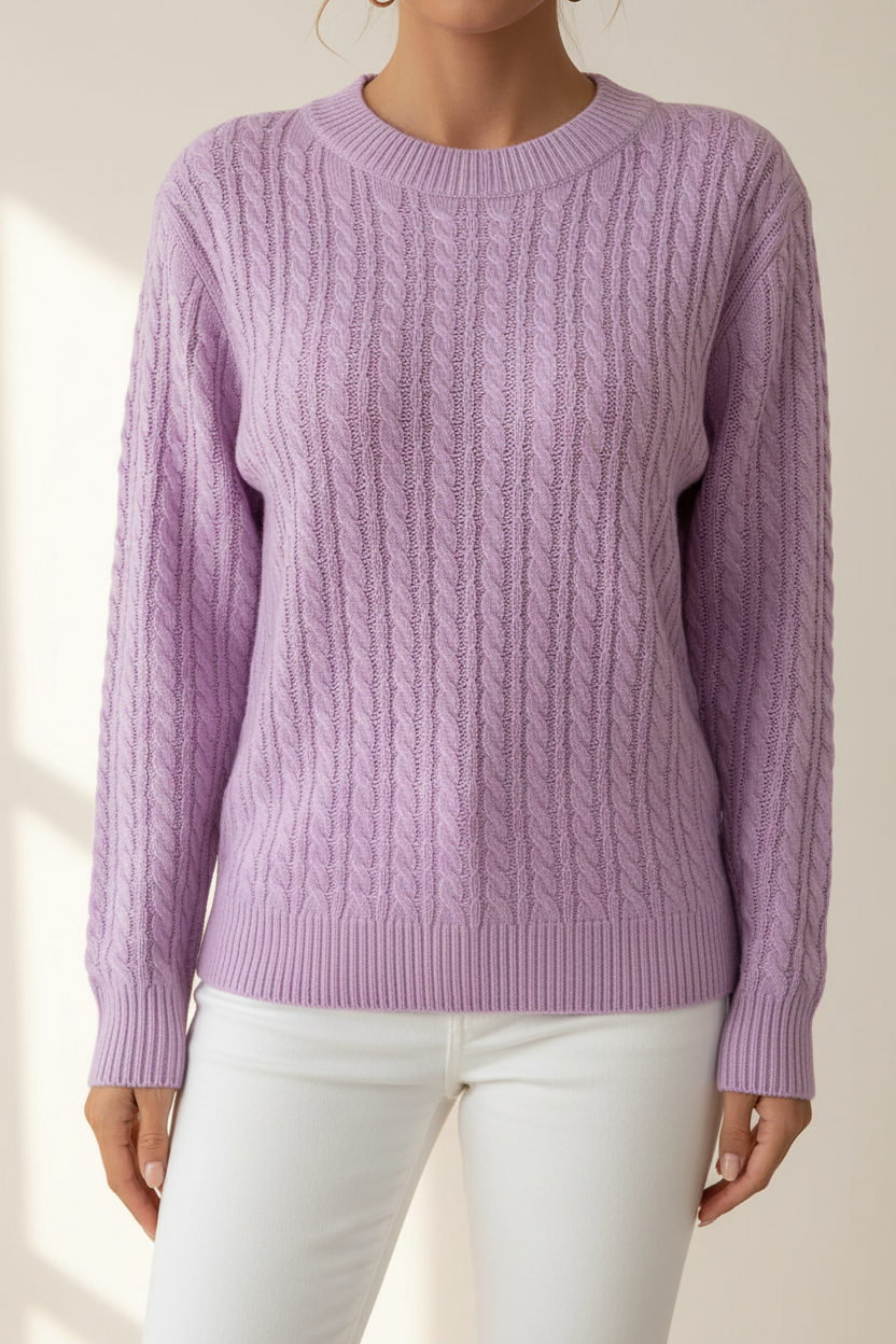 Cable Knit Crew Neck Sweater