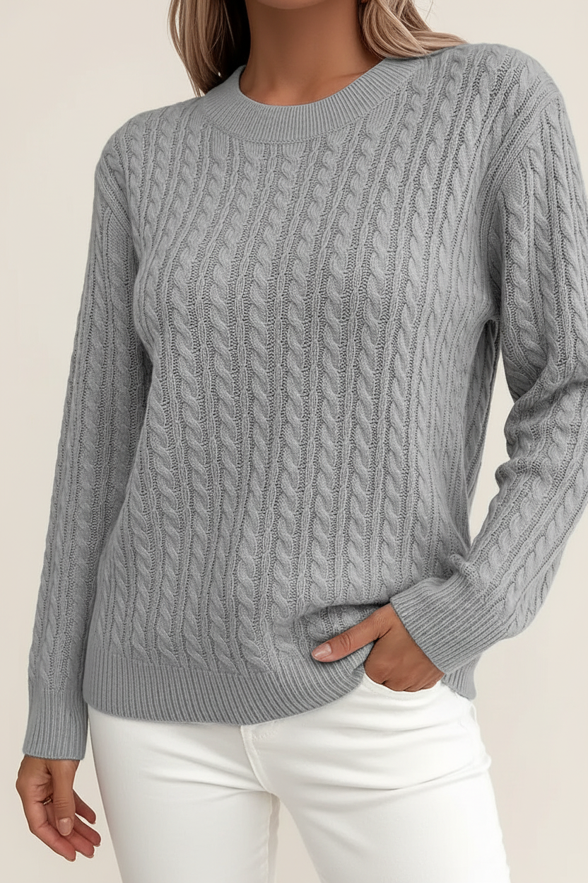 Cable Knit Crew Neck Sweater