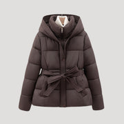 Belted Hooded Puffer Jacket