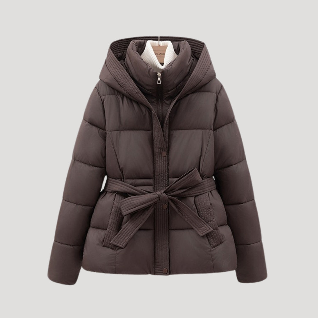 Belted Hooded Puffer Jacket
