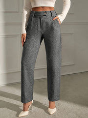 High Waist Straight Leg Trousers