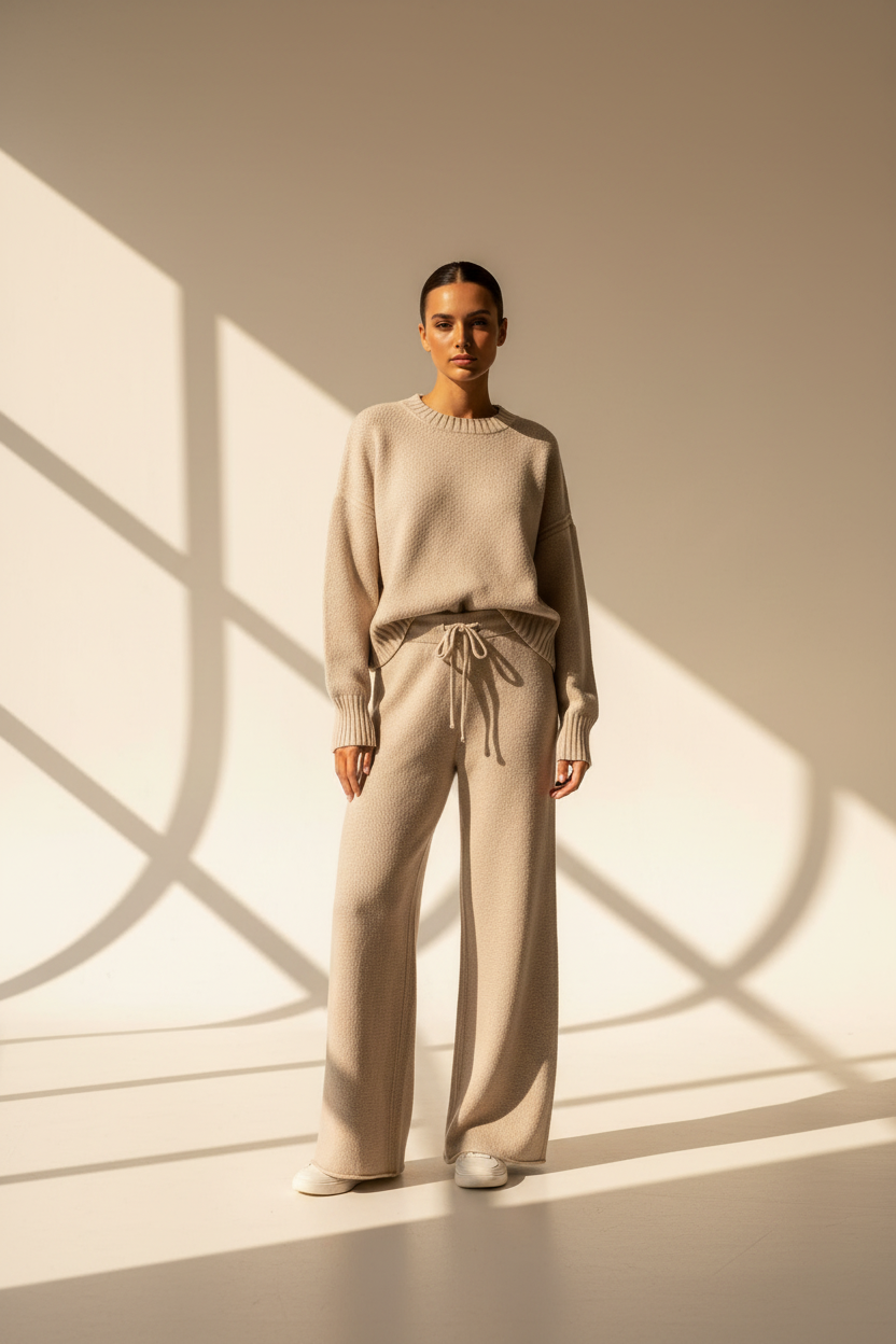 Knit Sweater Wide Leg Co-Ord Set
