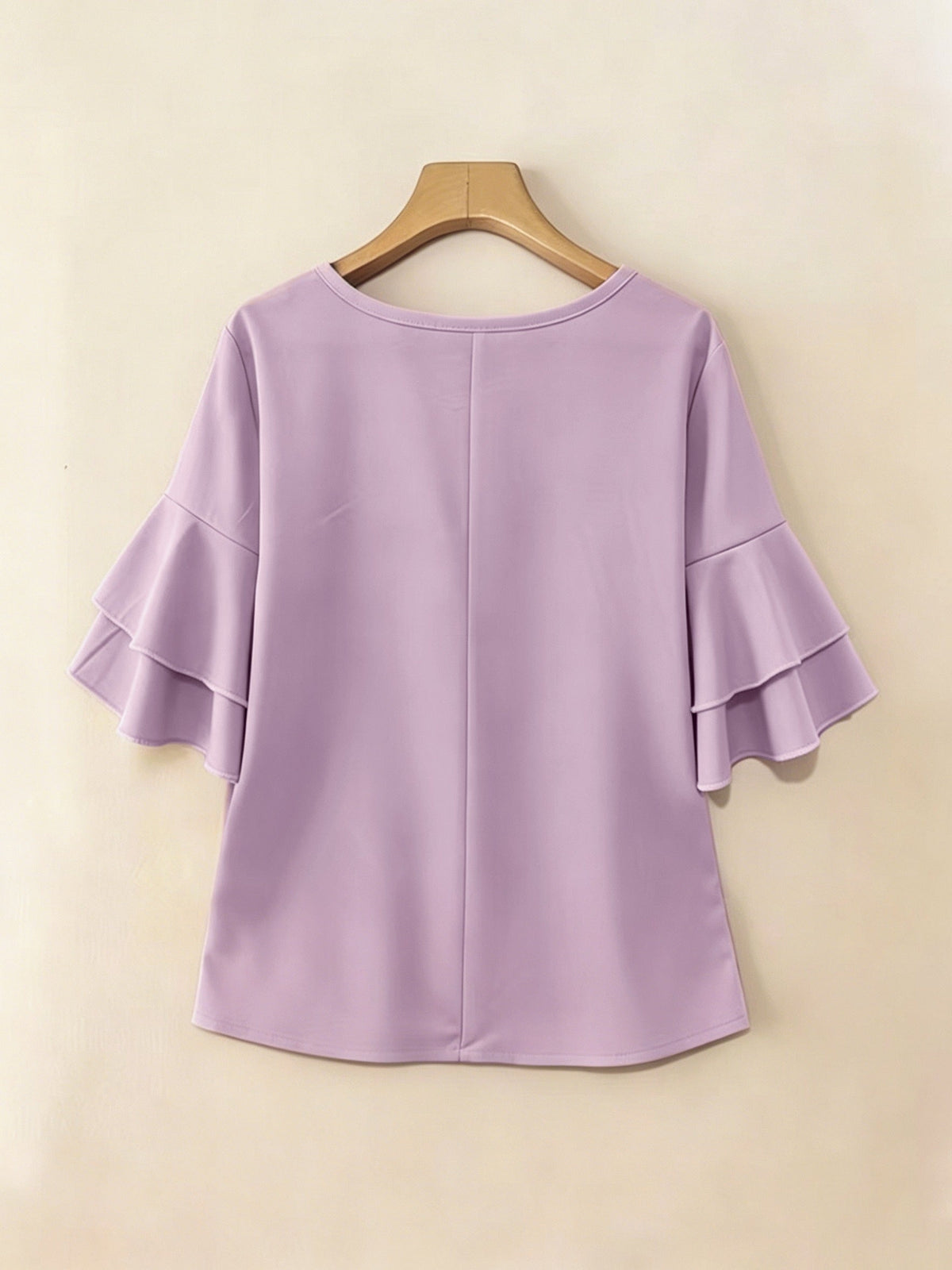 Softly Draped Ruffle-Sleeve Blouse