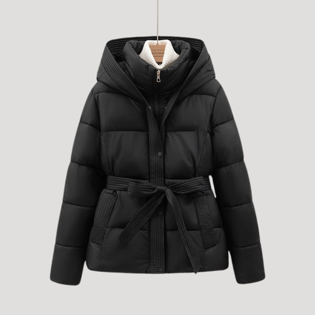 Belted Hooded Puffer Jacket