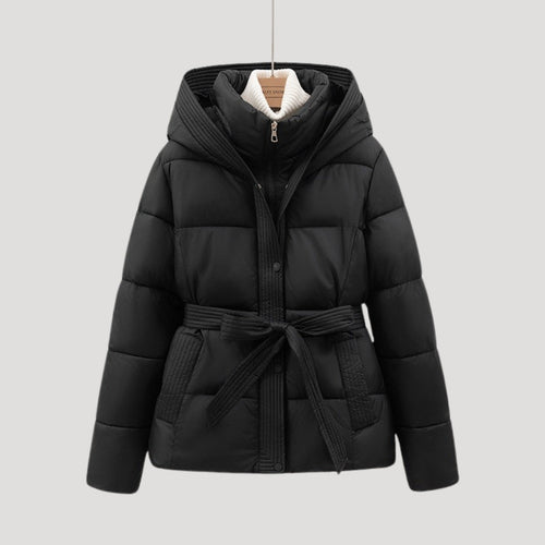 Belted Hooded Puffer Jacket
