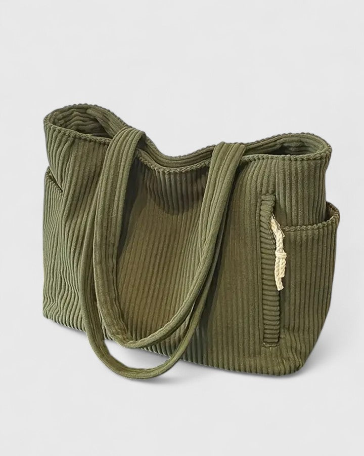 Ribbed Cord Detail Tote Bag